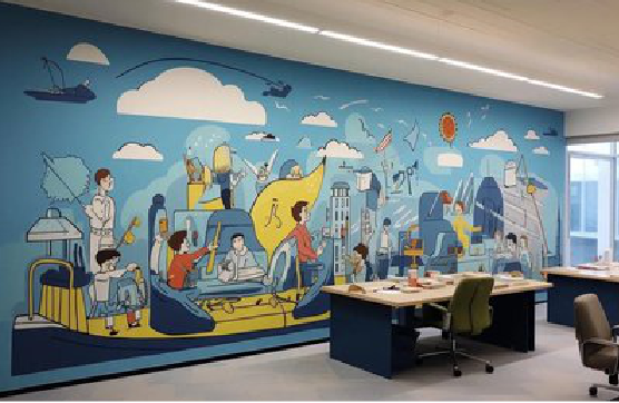 湘乡办公室墙绘的特点。